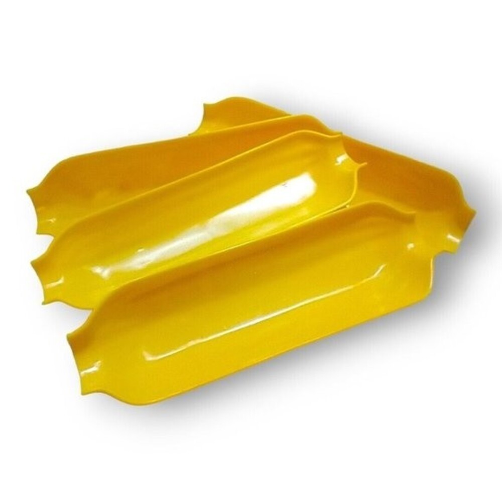 Corn On The Cob Trays Yellow Plastic Stackable Dish Lot Of 4 Pieces MCM